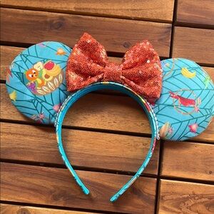 Orange Bird Mickey Minnie ears with sparkly bow